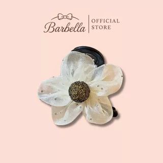Barbella กิ๊บติดผมดอกไม้ ผ้าตาข่ายวิบวับ สไตล์เกาหลี หรูหรา รุ่น Bloomia (BB002)