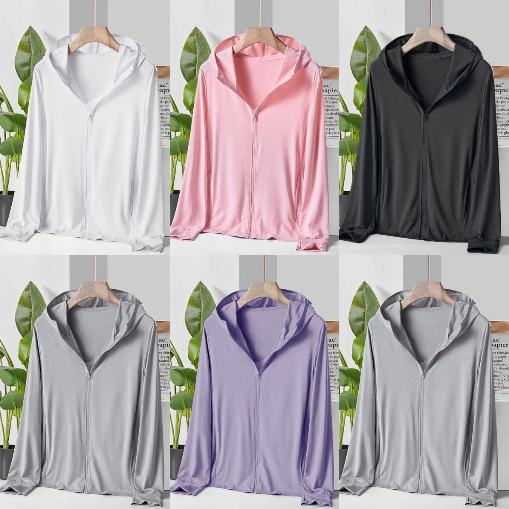 เสื้อฮู้ดกันแดด 12สี ผ้านุ่ม ใส่ได้ทุกหุ่น #2340