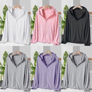 เสื้อฮู๋ตกันเเดด เสื้อคลุมกันเเดด กันเเดดได้จริง 12สีให้เลือ…