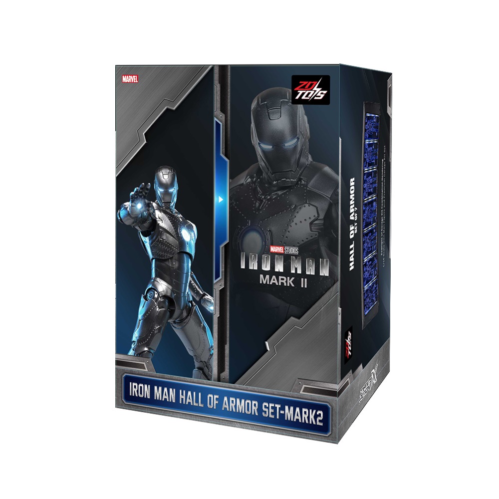 (ลิขสิทธิ์แท้) Iron Man MK2 + Hall of Amor with Hologram effect  Scale 1/10 (7 Inch) ZD TOYS MARVELTHAILAND 1908-02