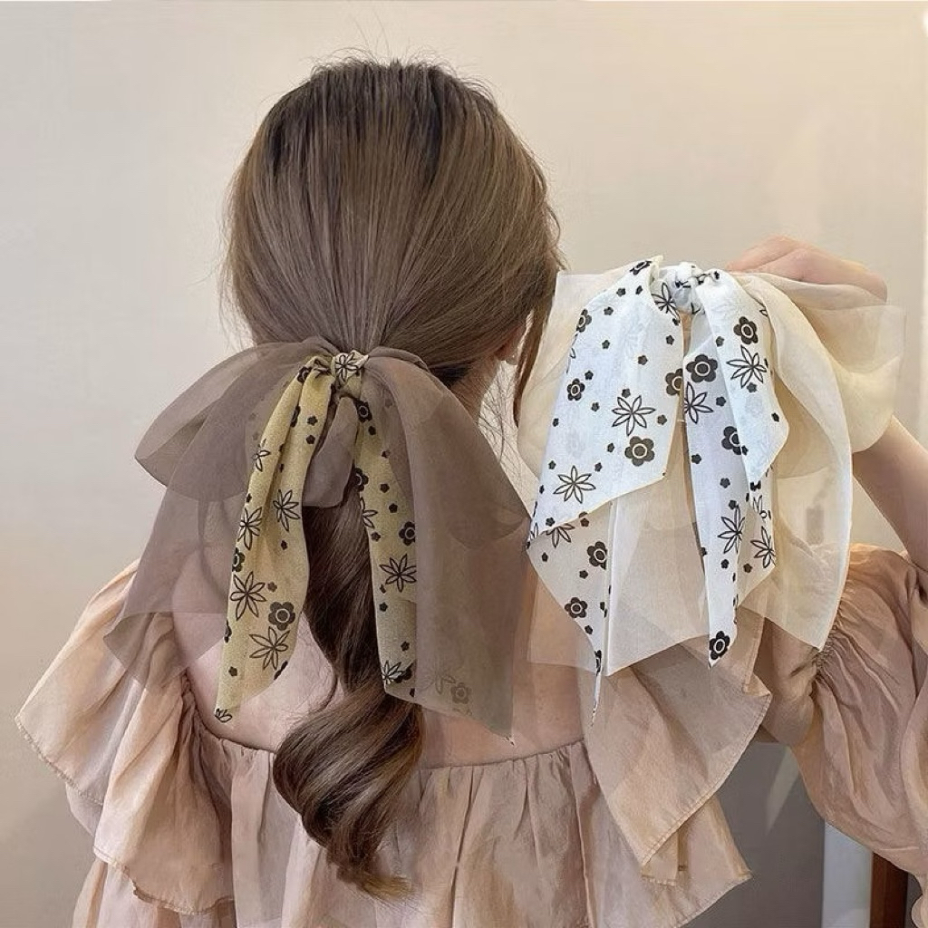 ยางรัดผมไซส์ใหญ่ผ้า 2 เลเยอร์ Big Chiffon Band ทรงใหญ่พริ้วสวย