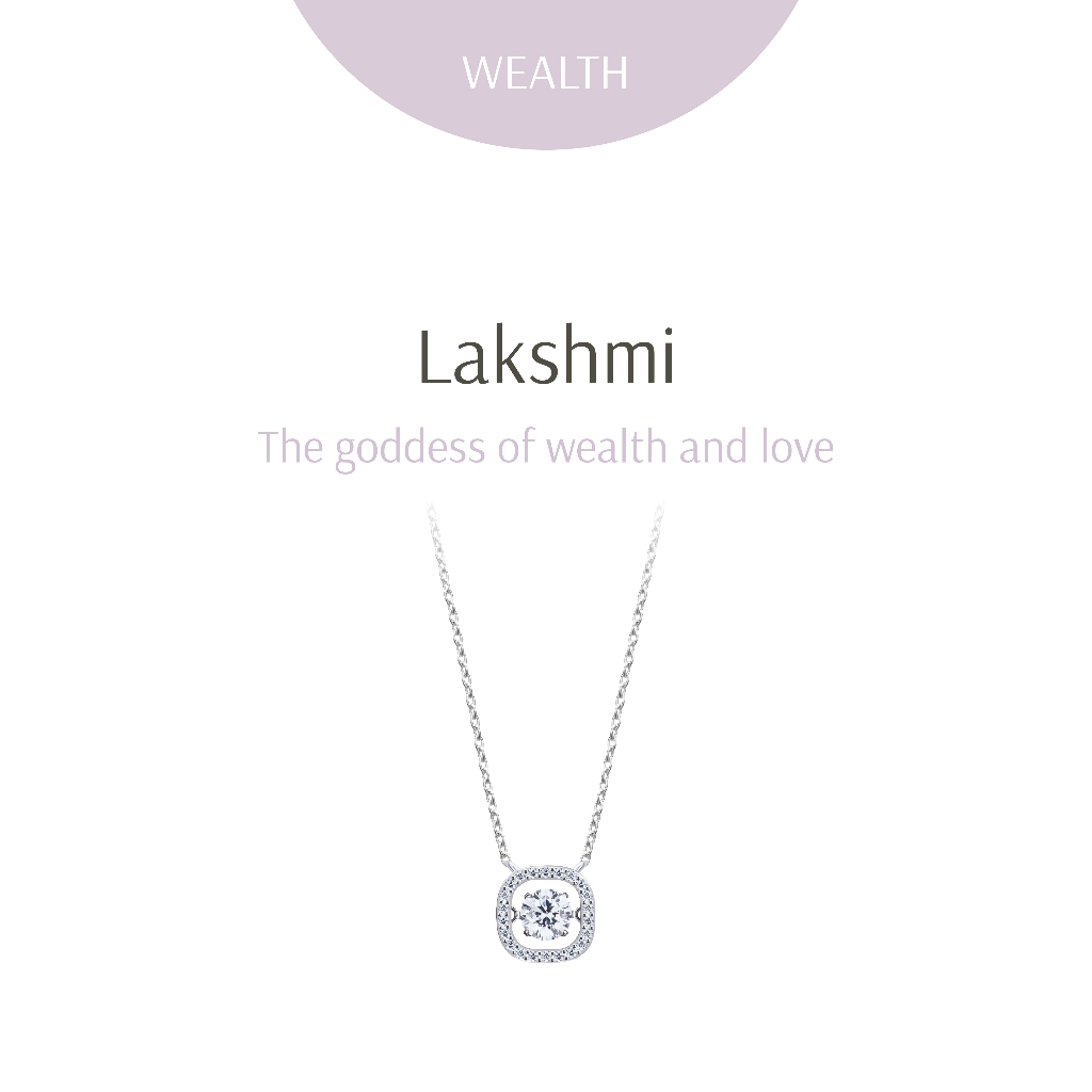 Ravipa | LAKSHMI Dancing Diamond Asscher Necklace พระแม่ลักษมี – สร้อยคอ ราคา ถูกที่สุด ดีลบีเคเค