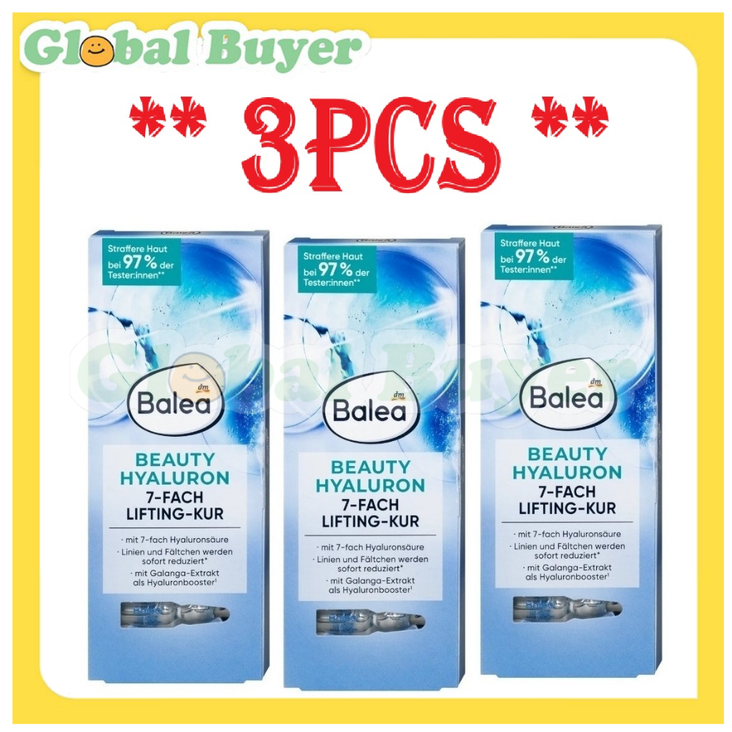 ***3 Pcs*** Balea Ampoules Beauty Hyaluronic Acid Lifting Treatment (7x1 ml ) X 3 Pcs