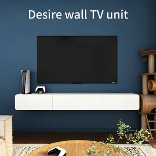 Tomato Home ชั้นทีวีติดผนัง Desire wall TV unit กว้าง200ซม | ชั้นทีวีมินิมอล เหมาะทีวีใหญ่สุด 85นิ้ว