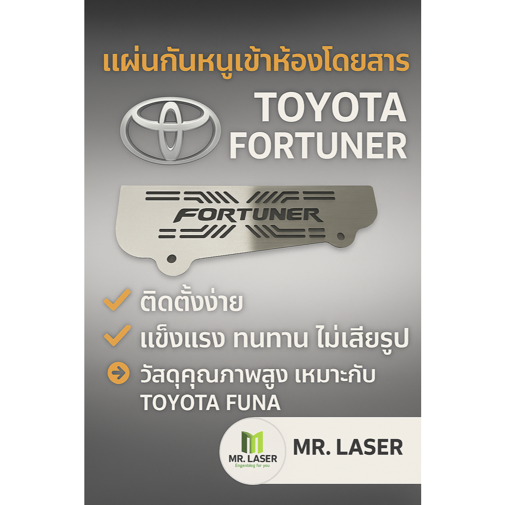 แผ่นกันหนู new fortuner ปี 2015-2022