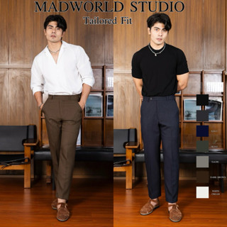MADWORLD STUDIO TAILORED TROUSERS กางเกงเเสล๊คเอวสูง ทรงกระบ…