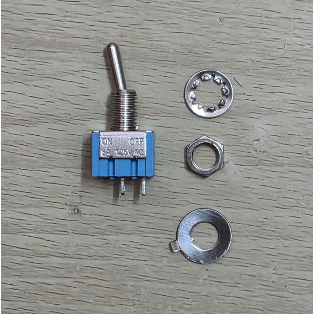 สวิตซ์โยกเล็ก 2 ขา 3A/250V 6A125VAC Blue Mini 2-Pin SPDT ON/OFF 6A 125V/6A , 3A/250V AC Miniature Toggle Switch MTS-102