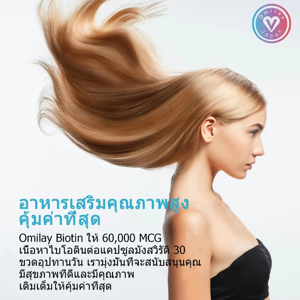 ISNIH Biotin 60000mcg เพื่อสุขภาพผม ผิว เล็บ 120 แคปซูล thumbnail 9