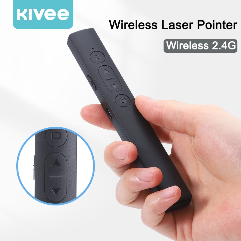 KIVEE Wireless Laser Pointer PPT Presenter 2.4G USB Remote รีโมทคอนโทรลพลิกปากกาสําหรับสํานักงาน