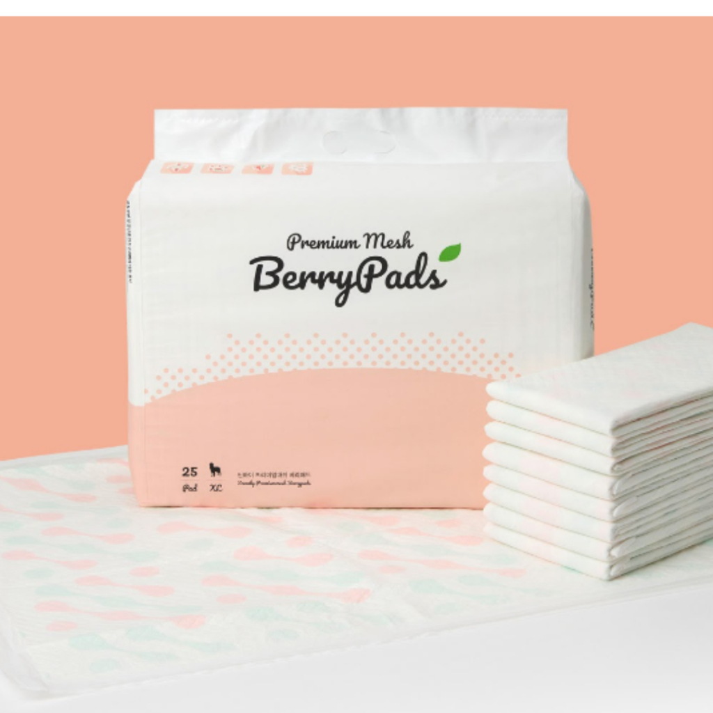Sceneby Premium Mesh Berry Pad size XL (25ชิ้น) แผ่นรองฉี่สุนัข นำเข้าจากประเทศเกาหลี