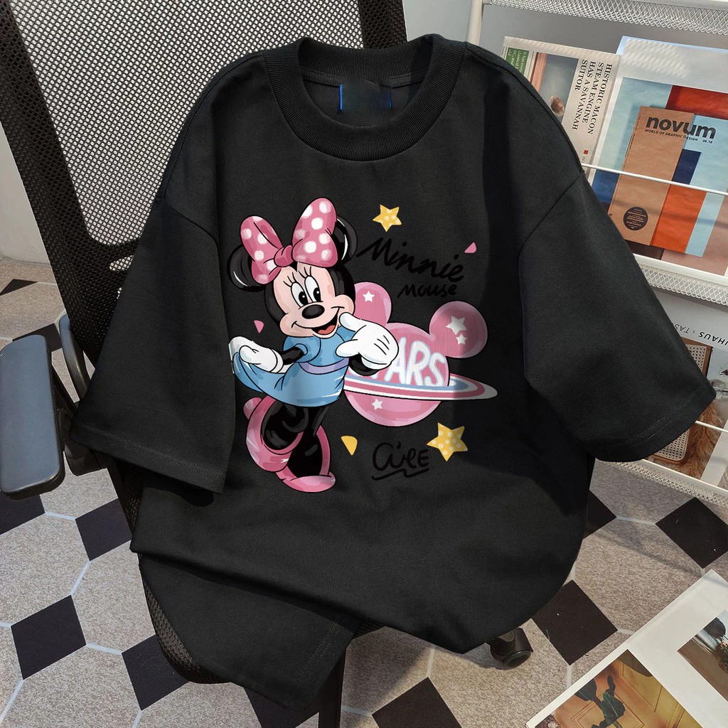 เสื้อยืดคู่ เสื้อยืดผ้าคอตตอน oversize ลายการ์ตูนน่ารักหลวม COD/24ชั่วโมงส่ง S-7XL ECB