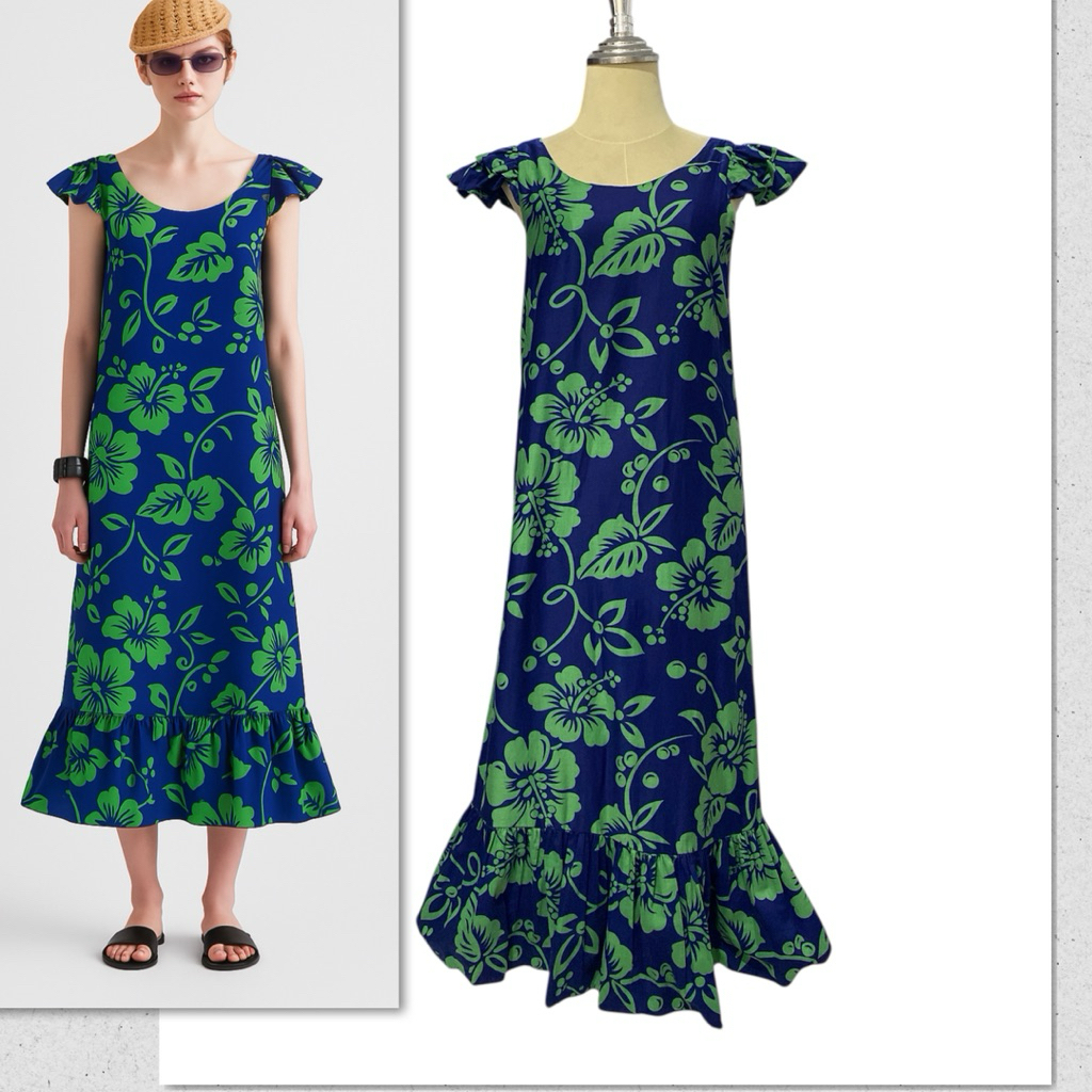 Budo muu muuแท้ Hawaii vintage dressเดรสวินเทจแนวฮาวาย