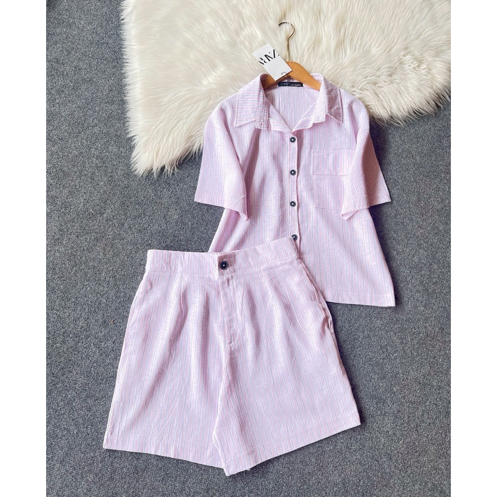 ชุดเซ็ท Zara เนื้อผ้าลินินทั้งตัว มาแล้วค่า