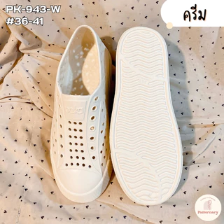 รองเท้าหุ้มส้นผู้หญิง🩷Peka สลิปออนยางเกรดA เบาใส่สบาย พื้นกันลื่น PK-943-W(36-41) สวมง่าย ทำความสะอาดง่าย