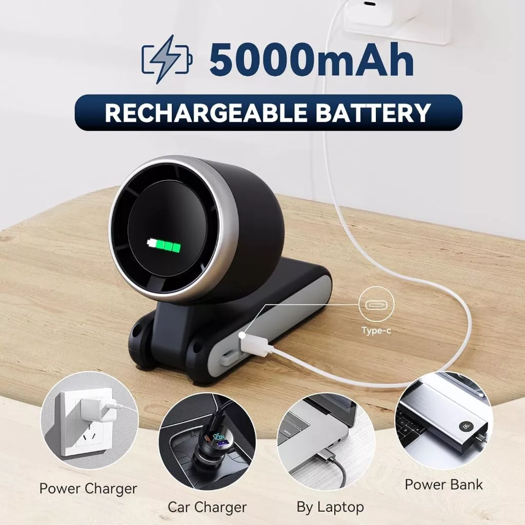 【2 ชิ้น-Fan】CASGOO พัดลมมือถือความเร็วสูง USB Fan ระดับหน้าจอ LED 5ระดับ F607 Free sticker thumbnail 7