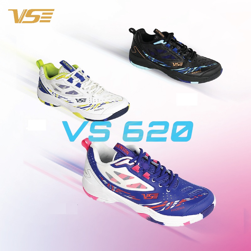Venson รองเท้าแบดมินตัน VS รุ่น VS620 รองเท้าผ้าใบ หน้ากว้าง ใส่สบาย ซัพพอร์ตดี ไม่เจ็บเข่า