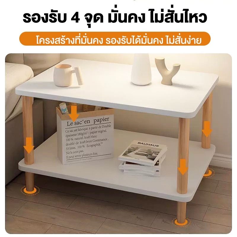 BA โต๊ะน้ำชา โต๊ะข้างโซฟา 80/60cm ตู้ข้างเตียง โต๊ะข้าง โต๊ะกาแฟ ตัวเล็กกระทัดรัดใช้วางข้างเตียงได้ ไตล์โมเดิร์น ราคา ถูกที่สุด ดีลบีเคเค แกลเลอรีภาพที่ 4