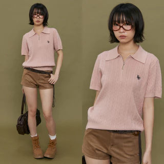 Bemingtop980(S-M)-Zippy Polo Knit – เสื้อโปโลซิปคอ สไตล์น่ารักแต่แอบเท่!