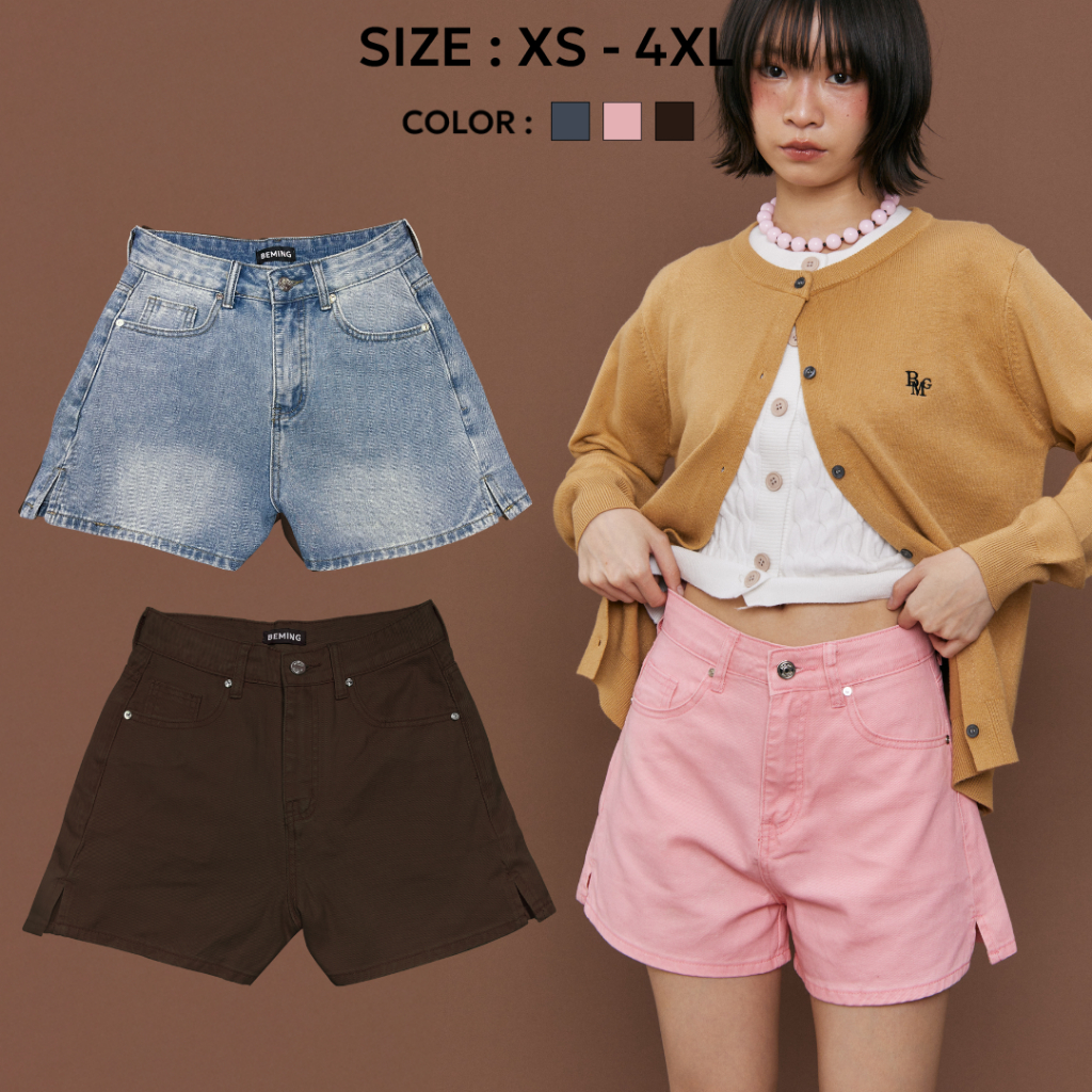 Bemingjeans083(XS-4XL)-Miko Shorts – กางเกงขาสั้นทรงตรง แมทช์ง่าย ใส่ได้ทุกวัน 🧺