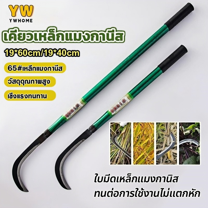 40cm/60cm เคียวด้ามยาว คมกริบ เหล็กแมงกานิส มีดพร้า มีดขอชัก มีดขอชักกล้วย ตัดแต่งใบกล้วย มีดตัดกล้วย มีดพร้า คมกริบ เหล