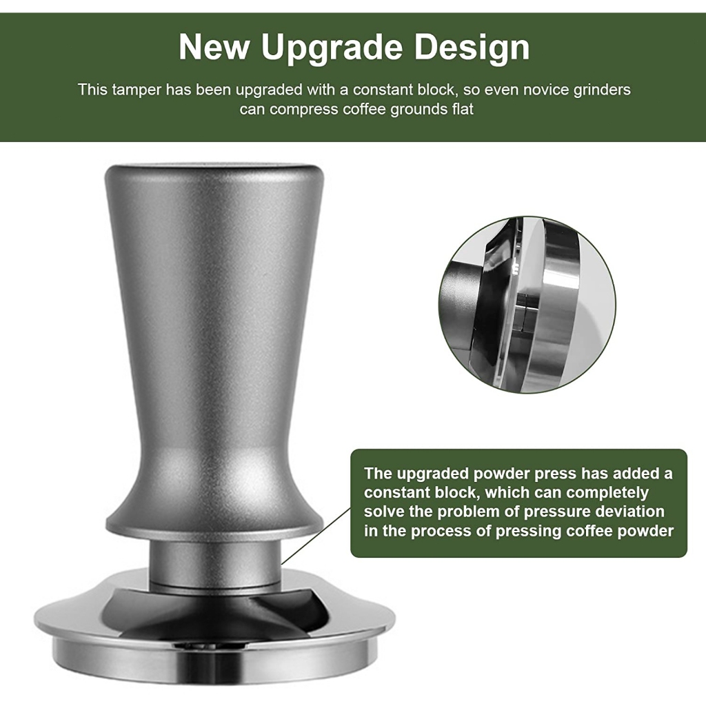 Press Tamper เเทมเปอร์ ที่กดกาแฟ แบบสปริง ขนาด 51 และ 58 มิล หน้าเรียบ สำหรับกดเพื่ออัดผงกาแฟ