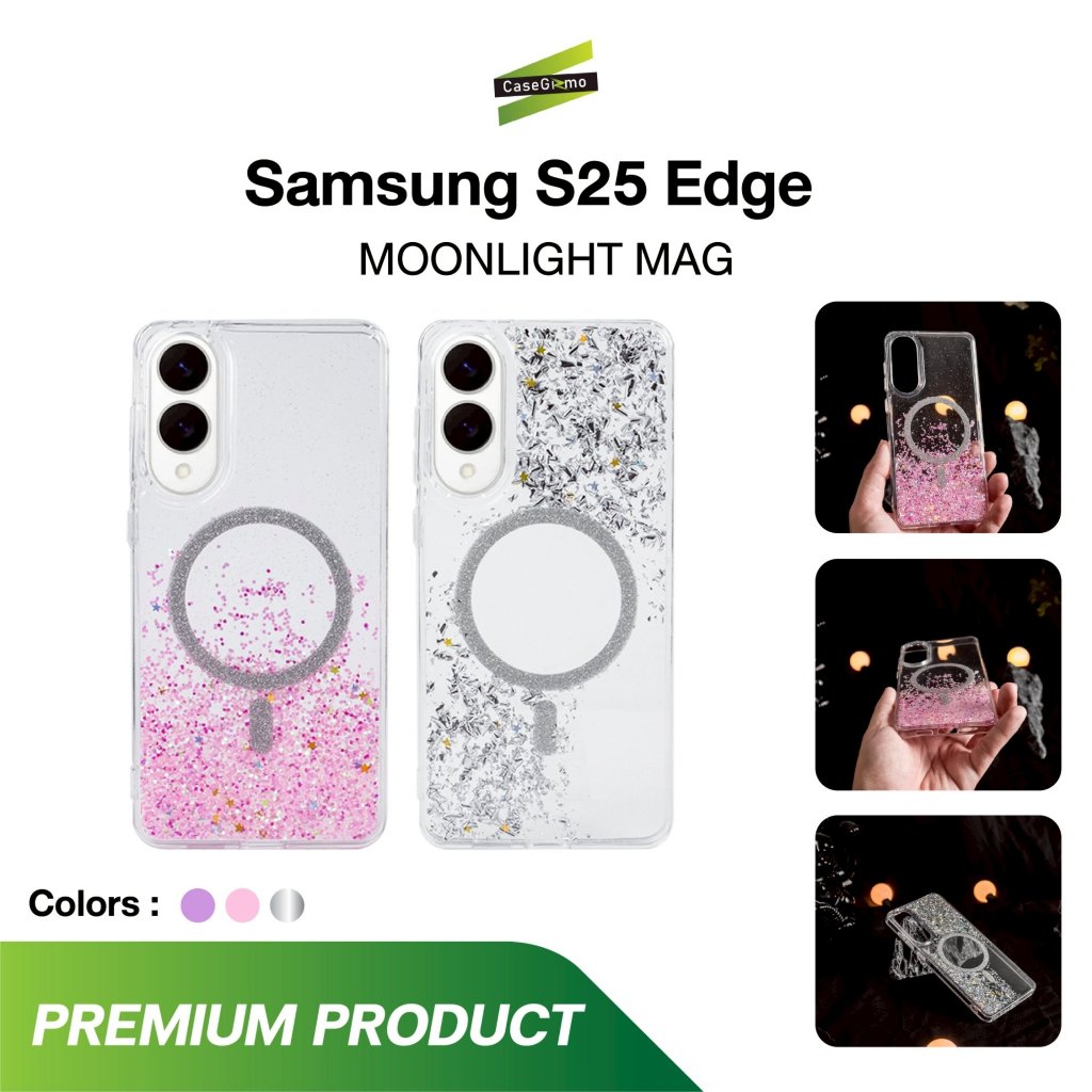 Gizmo รุ่น S25 Edge เคสใส  เคสกลิตเตอร์  เคสกันรอยขีดข่วน  เคสกันกระแทก เคสชาร์จได้  Moonlight Serie