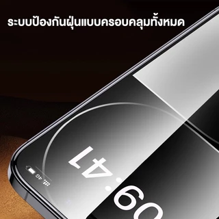 ทำความสะอาดฝุ่นโดยอัตโนมัติ ฟิล์มกระจก iphone สำหรับ11 15 14promax ติดง่าย แบบเต็มจอ HD 13/12/15plus/8/7plus/XR 16 17