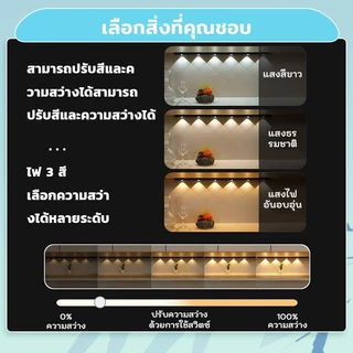 ไฟเซนเซอร์ โคมไฟ led ไฟเซ็นเซอร์อัตโนมัติไร้สาย ไฟตู้เสื้อผ้า ไฟทางเดิน หรี่แสงได้ 3สี ชาร์จยูเอสบี