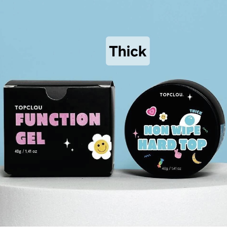 เจลใสเสริมเล็บTOPCLOU Hard Top Thick Gel non wipe กระปุก 20g. Top Clou พร้อมส่ง