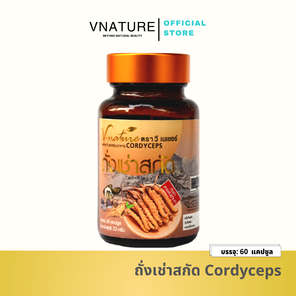 ถั่งเช่าทิเบตสกัด VNATURE Cordyceps 60 แคปซูล