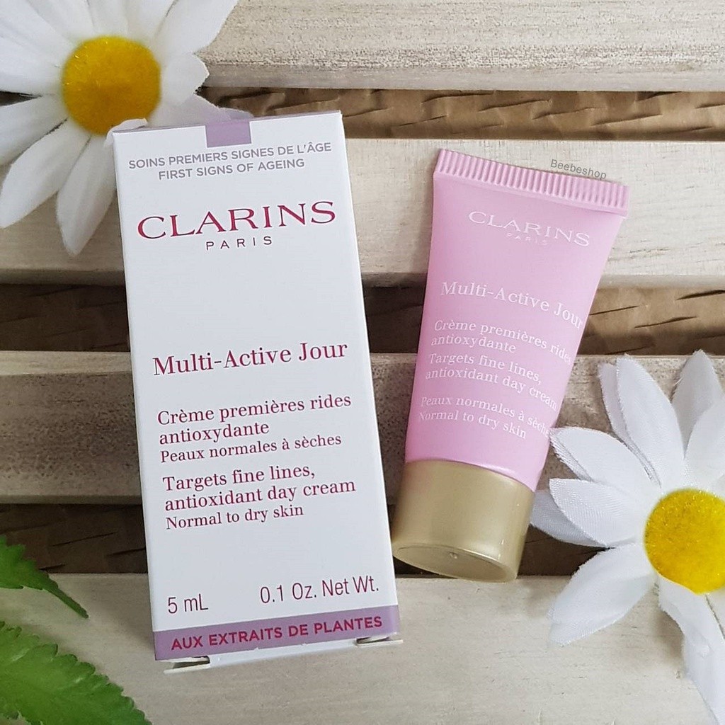 Clarins Multi Active Jour-Normal-to-Dry-Skin-Day Cream -5 ml(ผิวแห้ง-ปกติ) เดย์ครีม ผิวกระจ่างใส