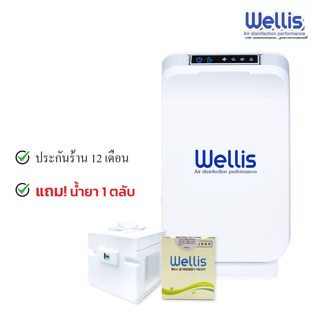 Wellis Air & Surface Disinfection Purifier เครื่องกำจัดไวรัสในอากาศและบนพื้น ฟรี! น้ำยา Wellis 4ตลับ