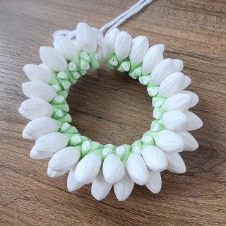 🌸พร้อมส่ง🌸มาลัยมะลิทิชชูมัดผม ครอบมวยผม เครื่องประดับชุดไทยเด็ก ปรับขนาดได้