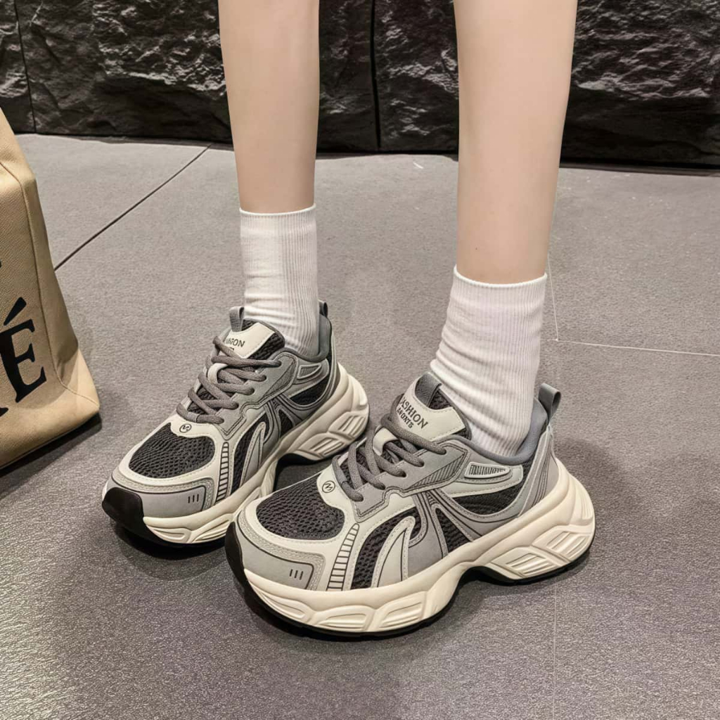 สินค้าสปอต ระบายอากาศได้รองเท้าผ้าใบ รองเท้าผ้าใบแฟชั่นผู้หญิง พื้นหนากันลื่น ผ้าตาข่าย รองเท้าวิ่ง - รูปที่ 5