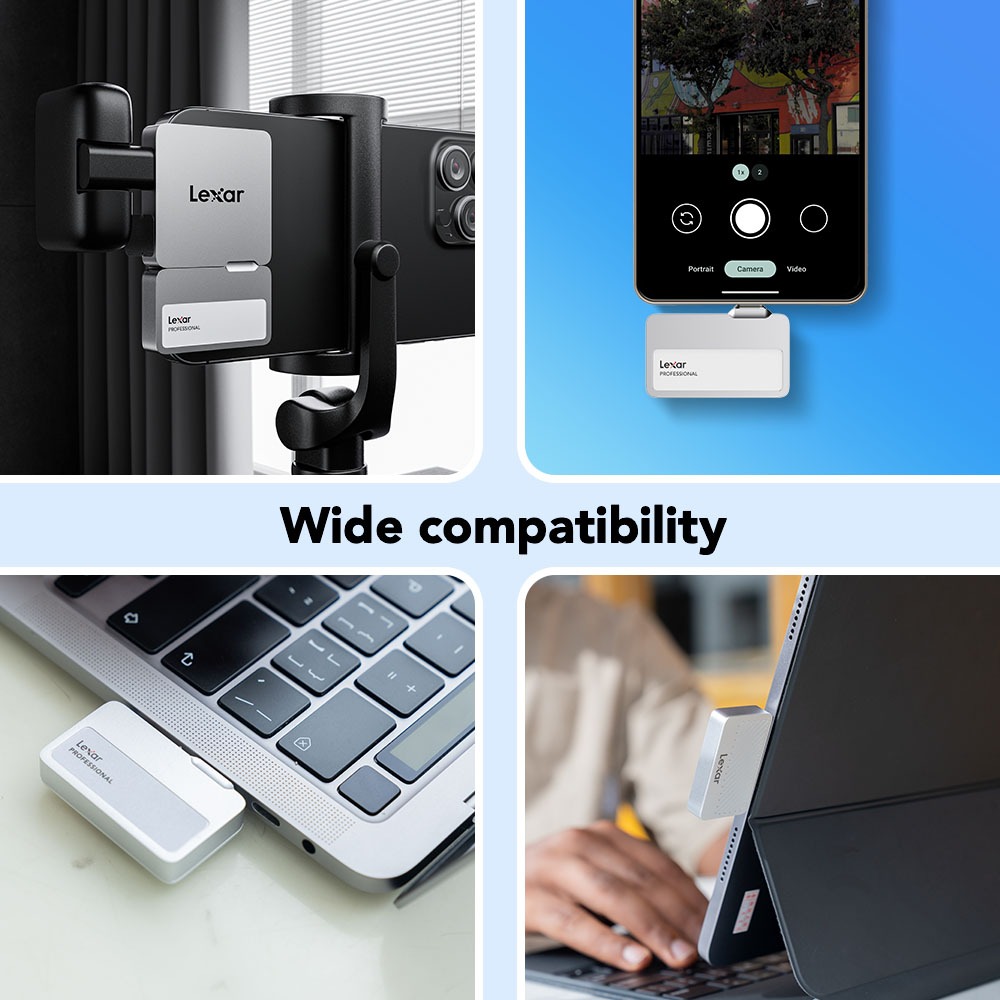 เอสเอสดีพกพา Lexar Professional Go Portable SSD SL400 with Hub 1TB Silver (LSL400S001T-RNSNG)_3