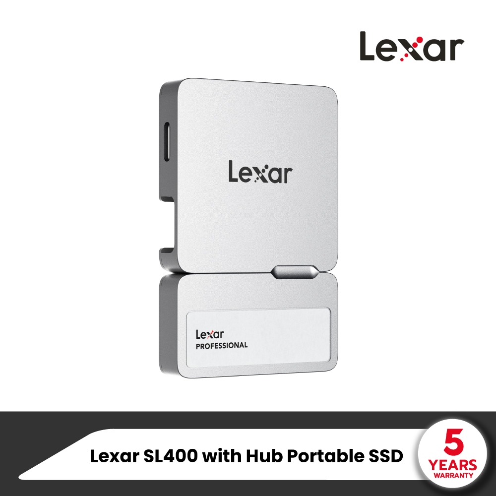 เอสเอสดีพกพา Lexar Professional Go Portable SSD SL400 with Hub 1TB Silver (LSL400S001T-RNSNG)_5