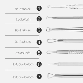 Simple Health ที่กดสิว 7ชิ้น ที่กดสิวสแตนเลส Acne tool สแตนเลสอย่างดี ไม่ขึ้นสนิม พร้อมกล่อง
