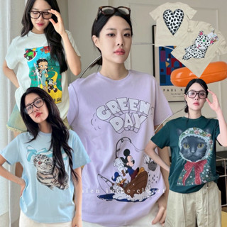 (ส่งด่วน)🛵update VALEN Disney T-shirt เสื้อยืดสกรีนหน้า-หลัง…