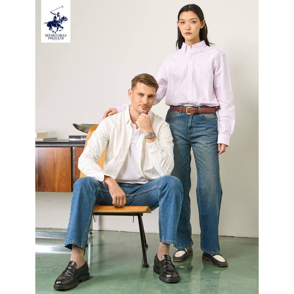 BEVERLY HILLS POLO CLUB  เสื้อเชิ้ตลายริ้วแขนยาว รุ่น BH3V002