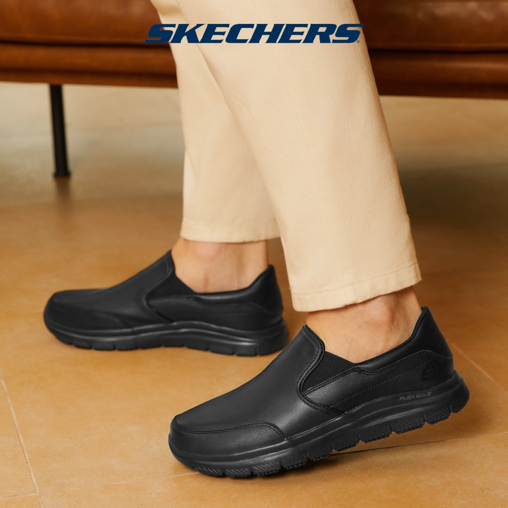 Skechers สเก็ตเชอร์ส รองเท้าทำงานผู้ชาย Men Work Flex Advantage Slip Resistant Work Shoes - 77071-BLK Memory Foam