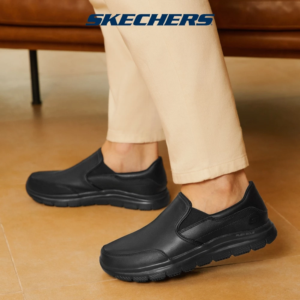 Skechers สเก็ตเชอร์ส รองเท้าทำงานผู้ชาย Men Work Flex Advantage Slip Resistant Work Shoes - 77071-BLK (latest)