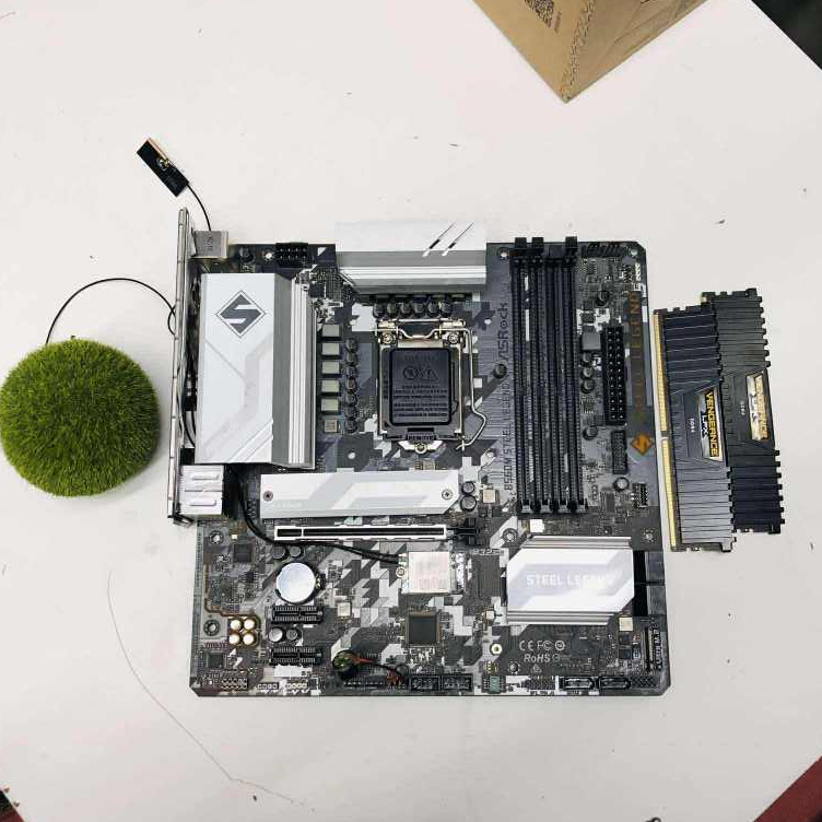 MAINBOARD (เมนบอร์ด) 1200 ASROCK B560M STEEL LEGEND + wifi ไม่มีกล่อง มีฝาหลัง ใช้งานปกติ ประกันร้าน