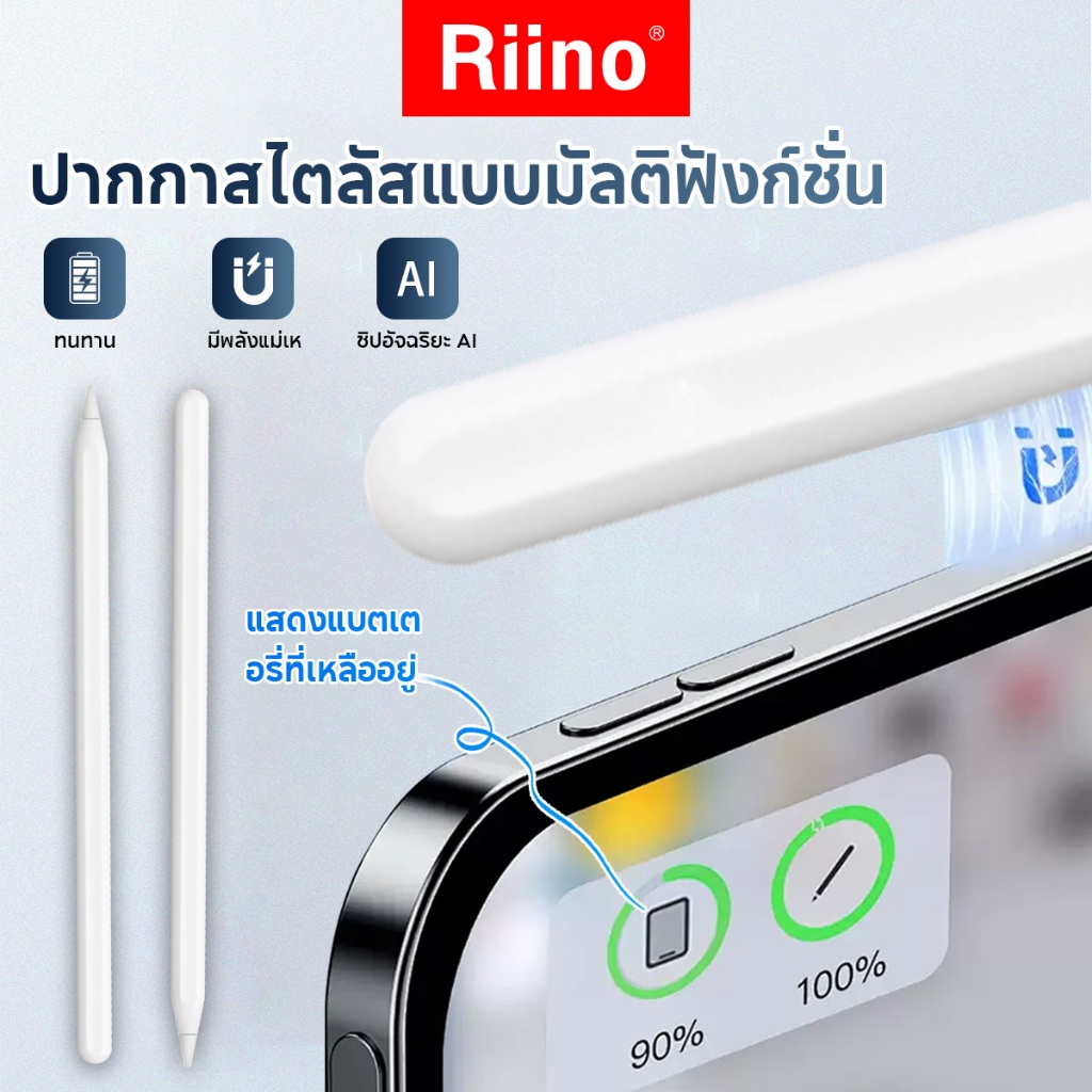 ปากกาสไตลัส วางมือบนจอ+แรเงาได้ ปากกาทัชสกรีน Stylus Pen สำหรับ Gen10,9,8,7,6 Air5 Air4 Air3 Mini7,6,5 ราคาถูก Shopee Lazada
