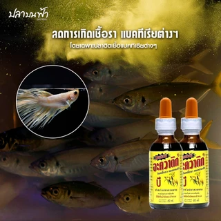 AQUATIC B อะควาติก บี สูตรเข้มข้น ขนาด 60 ml. ใช้ได้ทั้งน้ำจืดและเค็ม สำหรับปลาสวยงาม