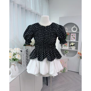 เสื้อสม็อคแขนตุ๊กตา แขนพองระบาย หวานละมุนมาก Sweet Smock Top
