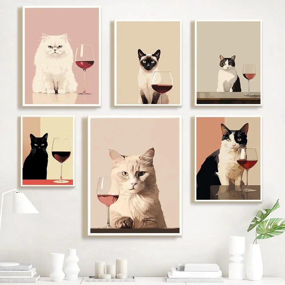(พร้อมส่งจากไทย ภาพรวมกรอบ)รูปแมว เปอร์เซีย วิเชียรมาศ ลายวัว สําหรับตกแต่งผนัง ห้องนั่งเล่น