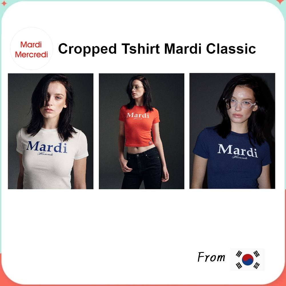 Mardi Mercredi Cropped Tshirt Mardi Classic (Red White, White Navy, Navy White, Black White)