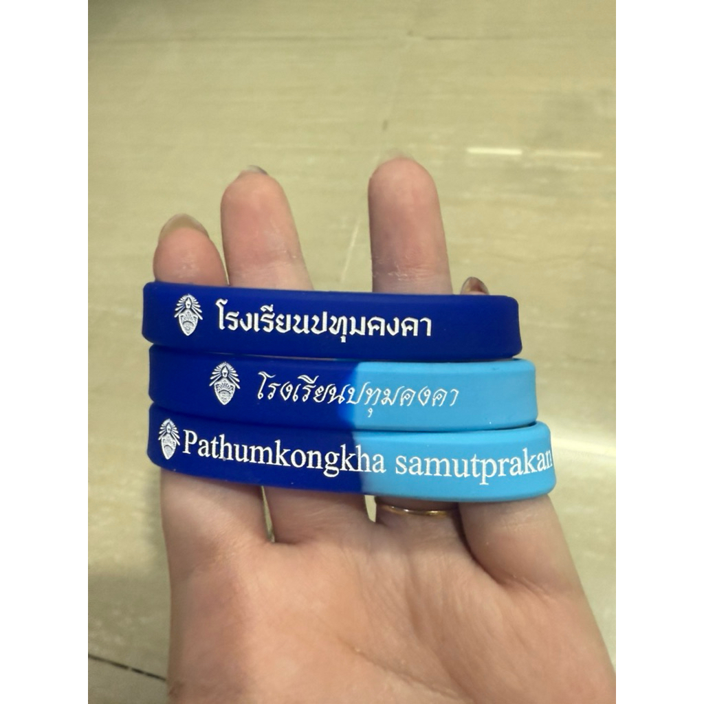 ริสแบนด์สั่งทำข้อความได้ ชื่อโรงเรียน ใส่ตราได้ ริสแบนด์ตามสั่งออกแบบเองได้(ผลิต1-3วันค่ะ) - รูปที่ 6