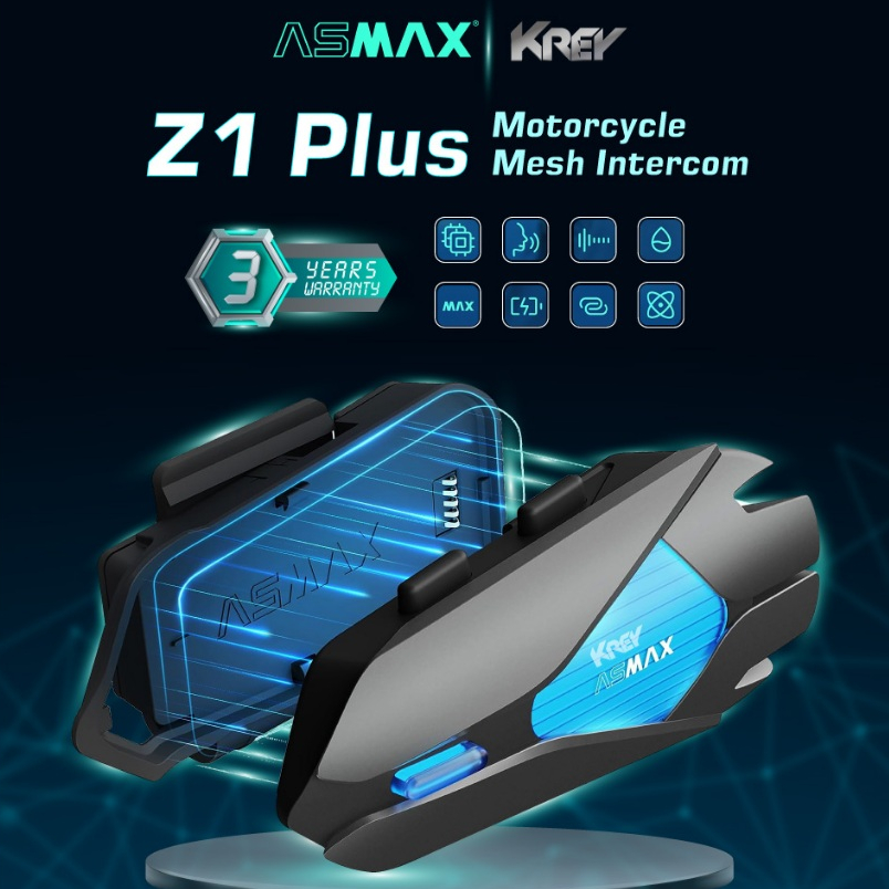 บูลทูธติดหมวก ASMAX Z1 Plus ประกัน 3 ปี