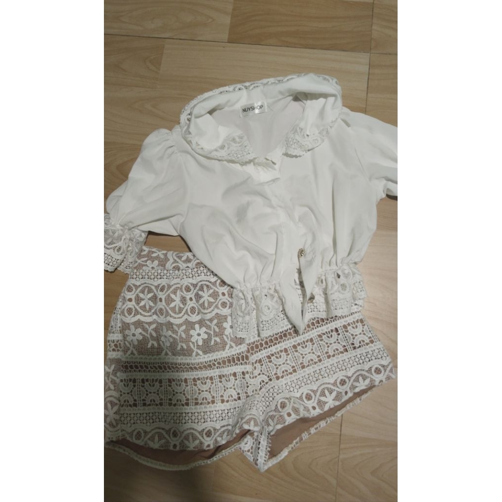 ชุด2ชิ้น ฉลุป้าย nuy shop